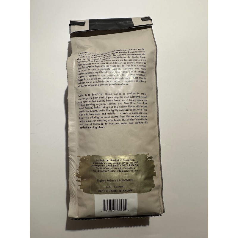 COSTA RICAN BREAKFAST BLEND COFFEE, WHOLE BEAN 300g COSTA RICAN BREAKFAST BLEND COFFEE, WHOLE BEAN 300g
